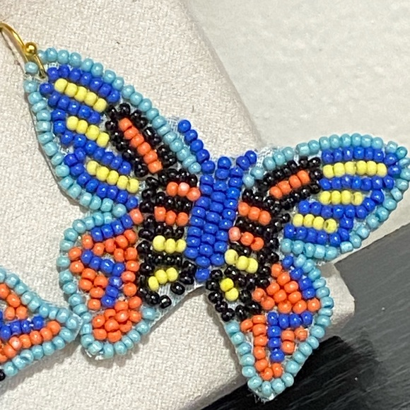 🎉❤️Multicolor Beaded Butterfly Earrings - Picture 3 of 3